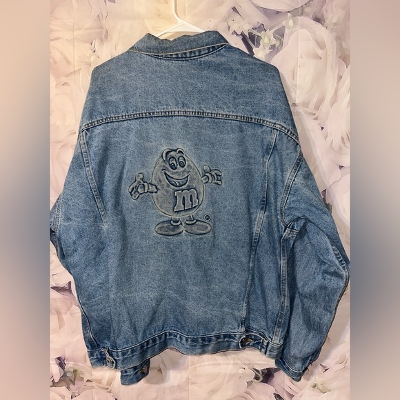 planet mars Other - Vintage M&M's Denim Jacket Mens XL Blue Planet Mars Embroidered Candy Promo 90s‌
